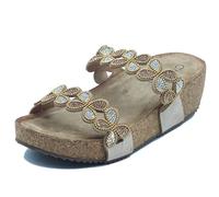 Cinzia Soft CI1003 Grey Sandali per Donna in Tessuto Grigio con Zeppa Media (Taglia 36)