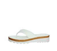 CINZIA SOFT Ciabatta a Infradito da Donna in Pelle Colore Bianco IAF2664-811-001-BIANCO 37 EU