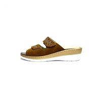 CINZIA SOFT CIABATTE DONNA COMFORT CON PLANTARE ESTRAIBILE NE201 CUOIO CAMOSCIO