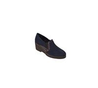 Cinzia Soft DM24047 Mocassino in Camoscio con Inserti Elastici, Zeppa in Gomma 6 cm. (Blu, Sistema Taglie Calzature EU, Adulto, Donna, Numero, Media, 37)