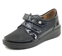 Cinzia Soft IM54018MVV Nero Scarpe Confort per Donna Pelle Tessuto Elasticizzato Chiusura Strappo (Taglia 38)
