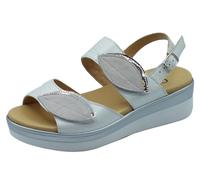Cinzia Soft IO10533 Bianco Sandali Confort Donna in pelle zeppa media doppio str