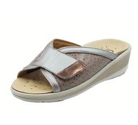 Cinzia Soft IO12522 Argento Tortora Sandali Confort Donna pelle tessuto elastici