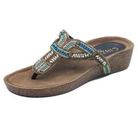 Cinzia Soft IT1011 Brown Multi Sandali per Donna con perline multicolore zeppa b