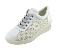 Cinzia Soft IV0925050-C 001 - Sneakers Zeppa Media in Pelle e Tessuto Bianco 36