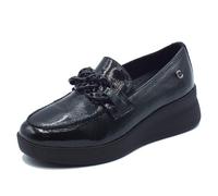 Cinzia Soft IV322502 Black Mocassini per Donna in vernice nera con zeppa alta