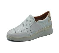 Cinzia Soft IV821483 Snow White Oak Mocassini Confort Donna Pelle Traforata Elastico e Zeppa Media (Taglia 39)