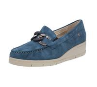 Cinzia Soft Mocassini In Suede Con Zeppa Blu - Donna Scarpe