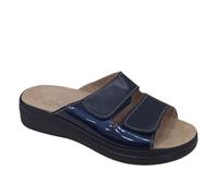Cinzia Soft MZK13-V Ciabatte Donna con Doppio Strappo, Comfort Con Plantare Estribile, Suola Piatta, Blu Navy e Beige (Blu, Sistema Taglie Calzature EU, Adulto, Donna, Numero, Media, 39)
