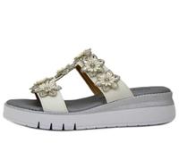Cinzia Soft Sandali Ciabatta Gioiello Bianco/Argento Zeppa 4 cm