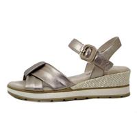 Cinzia Soft Sandali Donna Pelle Beige Laminato Zeppa 4,5 cm