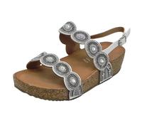 Cinzia Soft Sandalo Donna Ciabatta gioiello zeppa media CI1004 003 white Bianco bianco 003