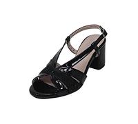 Cinzia soft Sandalo Donna Comfort Nero Vernice -Raso -Strass DM32317 006 Nero Nero 006