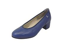 Cinzia soft Scarpa Donna Ballerina in Pelle Blu Tacco 4 Comfort Blu Blu