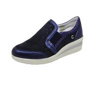 Cinzia Soft Scarpa Donna Comfort Slipon Mocassino Pelle con Zeppa IV119829 SG 003 Blu Blu