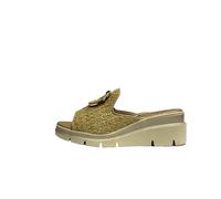 CINZIA SOFT SCARPE DONNA CIABATTE CON PLANTARE MBOTTITO LF144 BEIGE RAFFIA