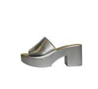 CINZIA SOFT SCARPE DONNA SABOT CON TACCO E PLATEAU IAF2031744L ARGENTO PELLE