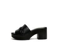 CINZIA SOFT SCARPE DONNA SABOT CON TACCO E PLATEAU IAF203534 NERO PELLE