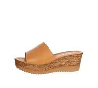 CINZIA SOFT Scarpe Donna Sandali con Zeppa Ciabatte in Pelle Marrone IAF52331-002-CUOIO