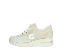 CINZIA SOFT Sneakers Donna in Camoscio e Rete Beige, Zeppa Bassa 4 cm, Plantare Estraibile, 923492 TAGLIA DONNA 37