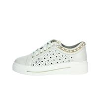 CINZIA SOFT Sneakers Donna Bianche in Pelle Traforata, Plantare Estraibile, 1021472 Taglia Donna 40
