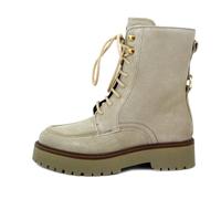 CINZIA SOFT Stivaletti Anfibi Donna in Pelle Camoscio Beige con Cerniera, 375506 TAGLIA DONNA 36