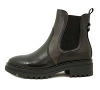 Cinzia Soft Stivaletti Donna in Pelle Nero e Grigio con Elastico, Tacco Basso 4 cm, 200687
