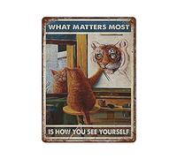 Ciò che conta di più è come ti vedi Targa in metallo Targa in alluminio vintage Targa in ferro Pittura Poster in metallo Cartello per bar Uomini Cave Cafe Garage all'aperto Decorazione della parete di
