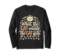 ciò Che Il Gatto Vuole Il Gatto Diventa Divertente Maglia a Manica