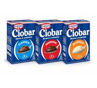 Ciobar Cioccolata Calda Densa e Cremosa 3 Gusti Assortiti - Classico Fondente Bianco - Preparato per 15 Tazze - Cioccolata in Tazza Tipo Bar