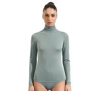 Ciocca Pura Maglia Donna con Cashmere Manica Lunga Pizzo Intimo Canottiera Elegante Calda [P0714M_Oli_M_1]