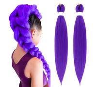 Ciocche Viola per Capelli Extension per Treccine African Capelli Trecce Viola 26 Pollici Capelli Sintetici Viola Scuro Coda Capelli Extension per Palcoscenico Partito Cosplay(2 PCS)