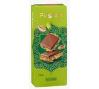 Cioccolato al Latte con Crema di Pistacchio e Pasta Fillo Tostata, 135g. Pack de 3