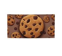 Cioccolato Cookie Banner Segno per Outdoor Indoor Compleanno Sfondo Poster Decorazioni per feste Forniture Foto Sfondo con Occhielli Bandiera da parete personalizzata