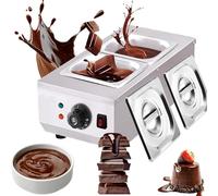 Cioccolato crogiolo con 2 pentole Cioccolato Temperatrice Commerciale Elettrico Macchina di fusione Cioccolato Elettrico Commerciale Di Alta qualità e Durevole Acciaio Inossidabile Cioccolato Macchina
