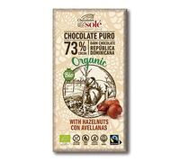 Cioccolato fondente 73% con nocciole 150 g (Vaniglia - Nocciola - Cacao)