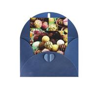 Cioccolato Stampa Bianco Perla Carta Auguri, Verticale Notecards Disegni, Buste Per Grazie, Inviti