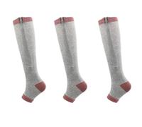 CIOIUGPIUK Tre paia di calzini a compressione senza punta, caratterizzati da un design con cerniera, adatti sia for uomini che for donne, con punte aperte e lunghezza all'altezza del ginocchio(M)