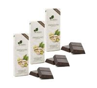 Ciokarrua | Cioccolato Modica Pistacchio | Cioccolato Grezzo Lavorato Modica IGP | Tavoletta Cioccolato Senza Lattosio | Cioccolata Tavolette - 3 x 100 Gr
