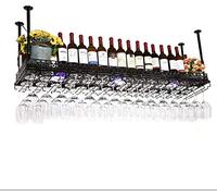 Ciompedri di vino rossi appesi a soffitto a soffitto montato per bottiglia di vino appeso in metallo piovoso vetro di vino - vari rastrelliere (colore: taglia C: 10035 cm) (un 100 * 35 cm) caldo che