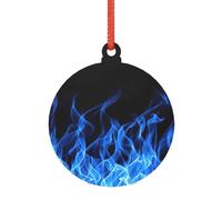 Ciondoli a forma di albero di Natale in acrilico con fiamma blu, da usare come ornamenti per Halloween autunnali