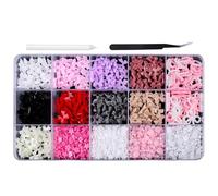 Ciondoli a forma mista a forma di fiocco per unghie, perline con retro piatto, decorazioni artistiche per acrilico