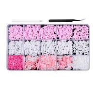 Ciondoli a forma mista a forma di fiocco per unghie, perline con retro piatto, decorazioni artistiche per acrilico