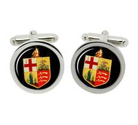 Ciondoli A Manica Con Crest Della Eastern Counties Railway In Scatola Di Cromo