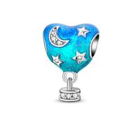 Ciondoli Argento Sterling 925 con Cubic Zirconia Pendenti,Charms per Bracciali,Ciondoli per Collane,con Braccialetti e Collane europei, Perfetto Regali per Moglie e Ragazze (Mongolfiera)