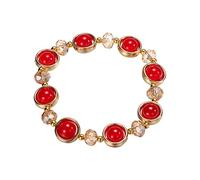 Ciondoli Bracciali Bracciale in vetro di sfumato Bracciale con colorato per regalo di compagni di classe e amici della ragazza Braccialetti Da Coppia (Red, A)