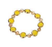 Ciondoli Bracciali Bracciale in vetro di sfumato Bracciale con colorato per regalo di compagni di classe e amici della ragazza Braccialetti Da Coppia (Yellow, A)