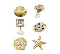 Ciondoli da Ciabatte per Sandali 6 Pezzi Decorazioni per Scarpe Tema Mare | a Forma di Conchiglia per Ciabatte per Compleanno Festa Sociale Gita al Mare Viaggio Outdoor