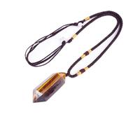 Ciondoli di Cristallo curativi Naturali dell'occhio di Tigre, Collana con Ciondolo in Pietra preziosa a Doppia Punta Gioielli Chakra per Uomo e Donna