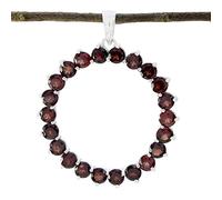 Ciondoli di granato sfaccettato a forma rotonda con gemme autentiche - 925 Granato rosso d'argento Gemme autentiche regalo di gioielli ledies per il compleanno